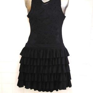 Women’s Black Tiered Pleated Skirt